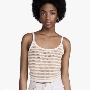 Madewell Cream and Tan Striped Camisole